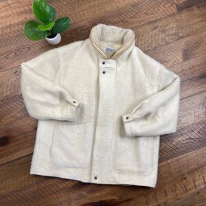Unionbay vintage L wool boxy oversized coat cream
